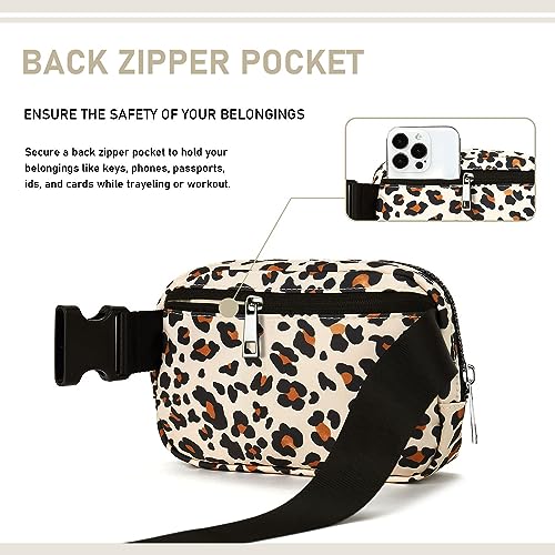 Fanny Pack, Adjustable Crossbody Waist Bag, Leopard - color: Leopard