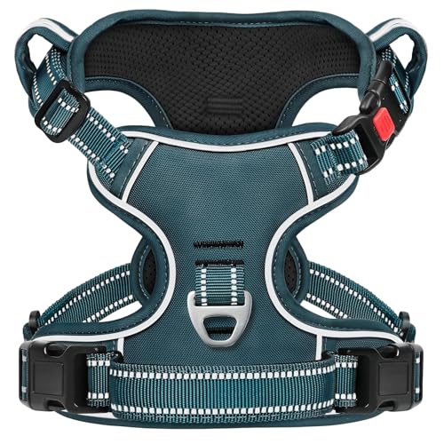 HEELE Dog Harness, Neck Release, No Pull Front Clip Vest, Blackish Green, S - color: Lock Blackish Green, size: S (Pack of 1)