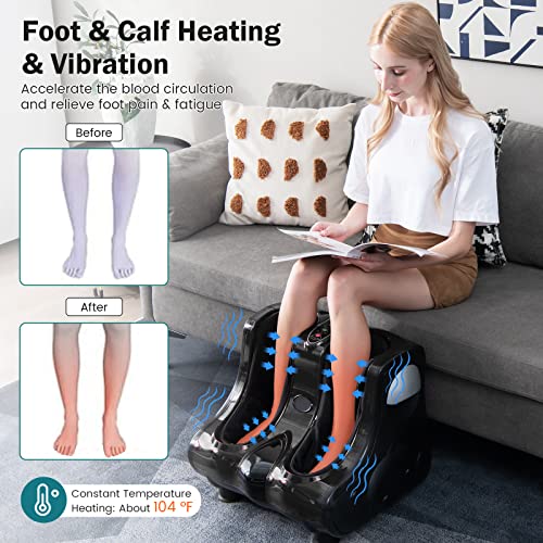 ARLIME Foot & Calf Massager with Heat, Shiatsu Electric Machine - color: Black