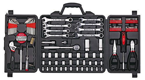 Apollo Tools 101 Piece SAE and Metric Mechanic Tool Set, Black DT0006