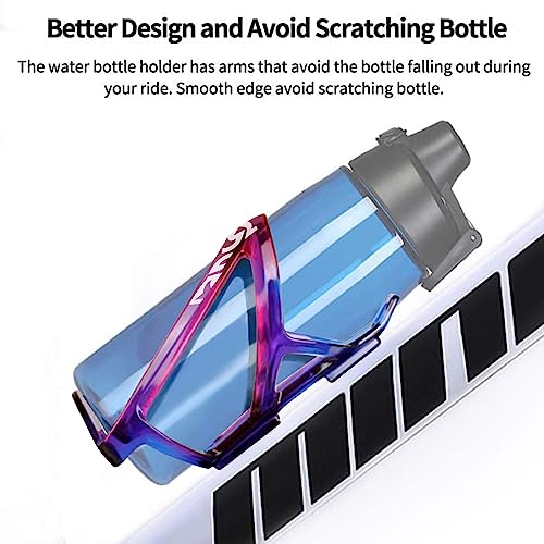 Suruid Bike Water Bottle Cage, Universal Bike Water Drink Holder Durable Ultralight Plastic Water Bottle Holder for Bicycle, Cycling Bottle Cages for MTB, Road Bike, Mountain Bike,2 Pack - Blue Purple - color: Blue Purple