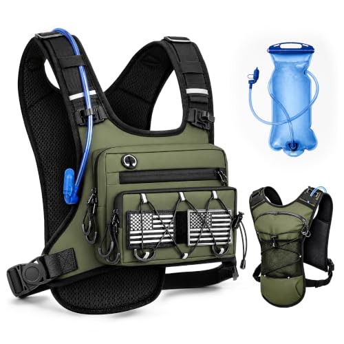 Running Vest Water Backpack with 2L Leak-Proof Bladder for Men & Women - color: Green