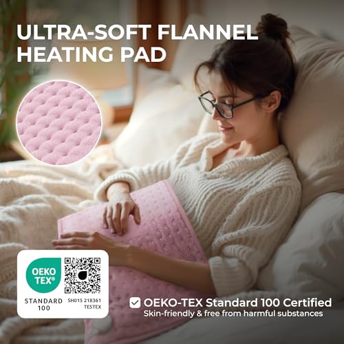 Heating Pad for Back, Shoulders and Neck, Pink, 27.5 x 15.7 in - color: Pink, size: 27.5 x 15.7 Inch
