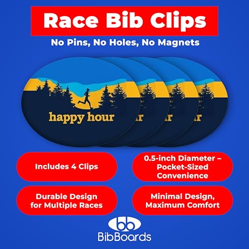 BibBoards bibSNAPS Race Bib Clips, Happy Hour, 4 Pack - color: Happy Hour