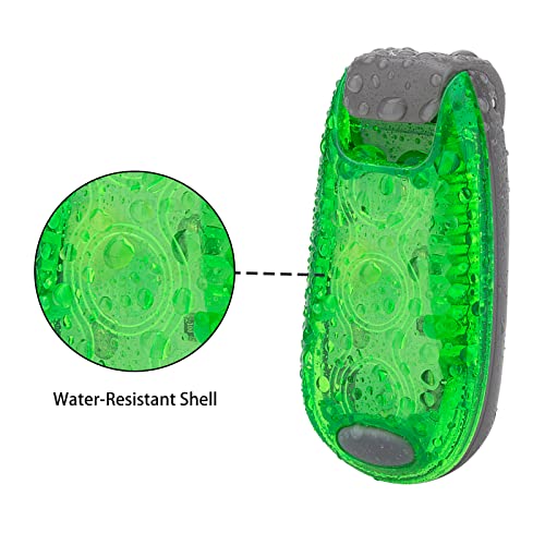 12 Pack Led Safety Light, Safety Light, High Visibility Strobe Running Lights Used for Bicycle, Walking Etc. Clip-On Running Lights Clip to Clothes Strap to Wrist, Bike Or Anywhere - color: Green