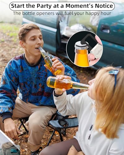 ExtreLife Keychain, Works with Apple Find My, Bottle Opener, Carabiner Car Key Chains with Gps Tracker - color: Pearl White
