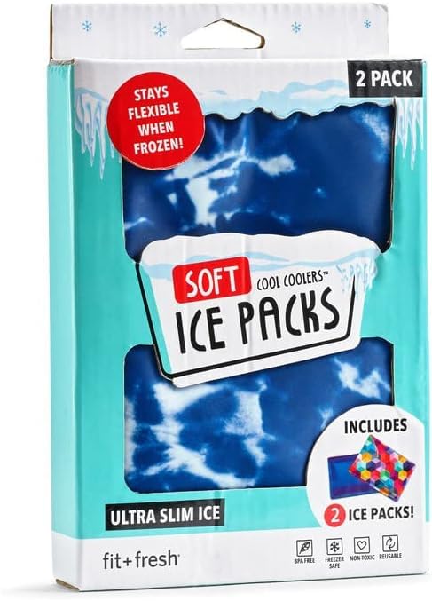 Fit & Fresh Cool Coolers Soft Ice Packs for Lunch Bags & Coolers, 2pk - color: Blue Tie Dye (2 Pack)