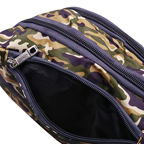 AIBEARTY Kids Fanny Pack Boys Small Camouflage Waist Pack Belt Waist Bag Pack Pouch with Adjustable Strap for Children Sport Running, Camping, Trip Brown(2 Layer) - color: Brown (2 Layer)