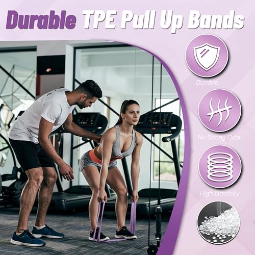 4-Level Resistance Bands for Working Out, Pull Up Assistance Bands - color: Purple Gradient