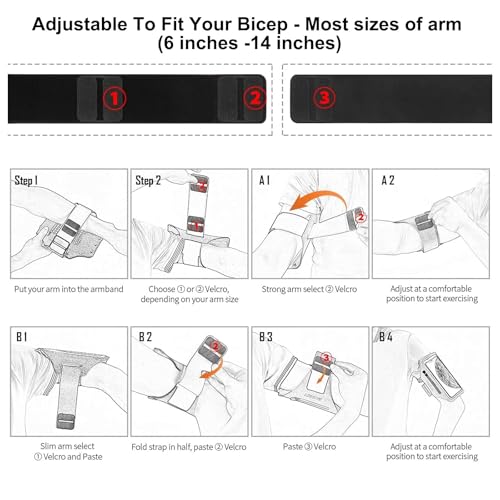 HAISSKY Running Armband with Earphone Pouch Fits Phones up to 6.9" - color: Black (Up to 6.9''), size: Medium
