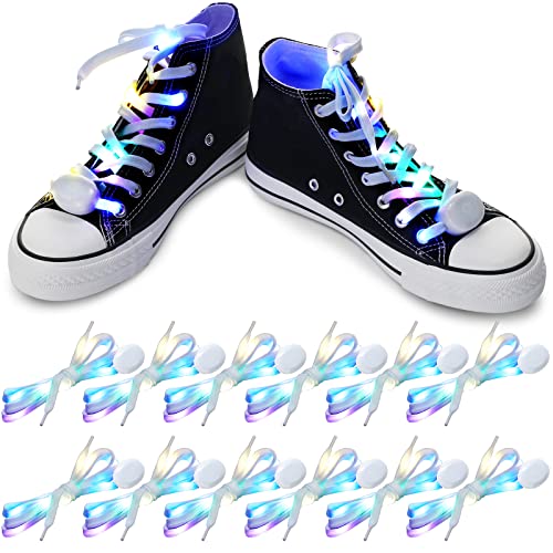 Waydress 6 Pairs LED Shoelaces Light up Flashing Shoe Laces