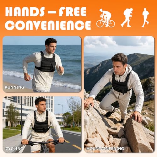 KINGSLONG Running Vest, Chest Bag for Men, Chest Pack, Hiking (A-Holster) - color: A-Holster