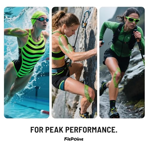 Ultra-Sticky Kinesiology Tape Pre Cut Synthetic Athletic Tape 2 Rolls Green - color: Blaze Green, size: 2 Rolls