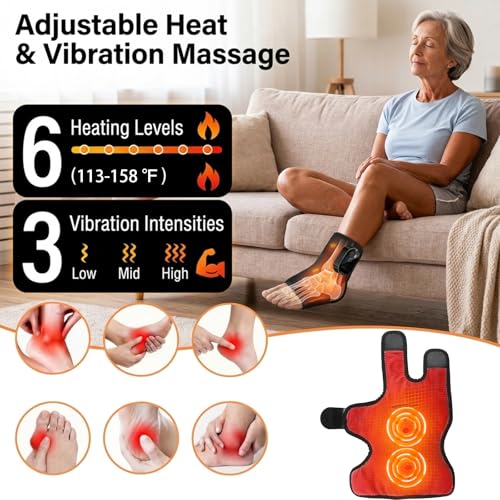 Foot Massager for Neuropathy Plantar Fasciitis,Cordless Ankle Massager