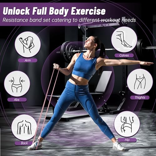 4-Level Resistance Bands for Working Out, Pull Up Assistance Bands - color: Purple Gradient