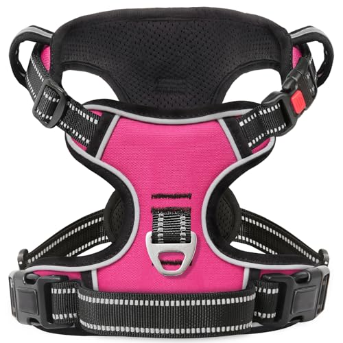 HEELE Dog Harness, Neck Release, No Pull Front Clip Vest, Fuchsia, S - color: Lock Fuchsia, size: S (Pack of 1)