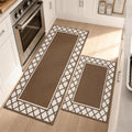 COSY HOMEER Washable Kitchen Rugs Sets of 2 Non-Slip Kitchen Mats,Browm - color: Brown, size: 20"x30" + 20"x48"