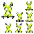 7PC Reflective Hi Vis Safety Vest Straps Construction Running Gear XXL - color: 7pc-yellow, size: XX-Large