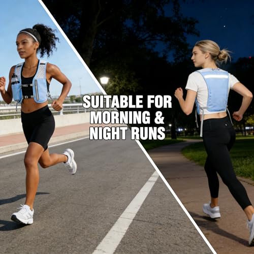 Running Vest for Women Men Hydration Backpack with 500ml Soft Flask Lightweight Water Pack - color: Babyblue+500ml Soft Flask