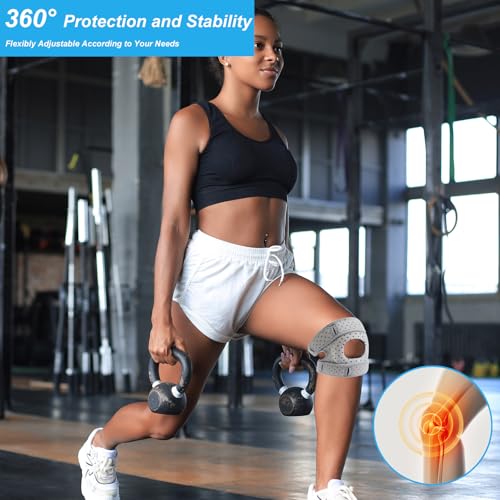 NuCamper Patella Tendon Support Strap, Adjustable Patella Band Knee Brace for Men & Women Pain Relief, Patella Stabilizer Knee Strap Support for Running, Basketball, Sports, Gym, Injury Recovery