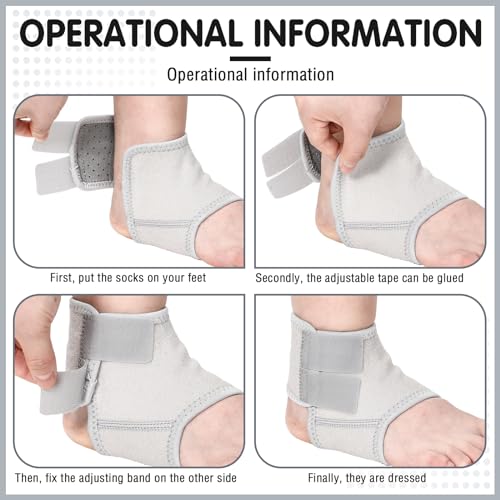 Tarpop 2 Pairs Kids Ankle Brace, Compression Sleeves, M+S, Grey - color: Grey, size: Small,Medium