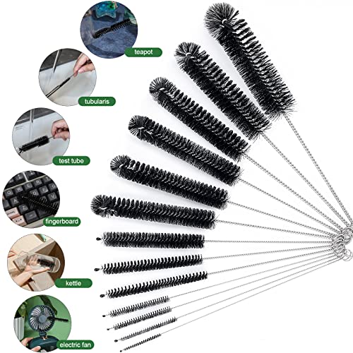 CiaraQ Bottle Cleaning Brushes, 8 Inch Nylon Tube Brush Set - color: Black, size: 8.0 Inch (13pcs)