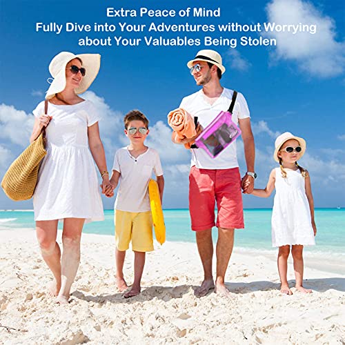 AiRunTech Waterproof Fanny Pack, Beach Cruise Vacation Essentials, Waterproof Pouch Protect Phone Passport Valuables Dry Safety, Paddle Board Kayaking Boating Swimming Accessories-2 Pack（Blue + Pink） - color: Blue+Pink