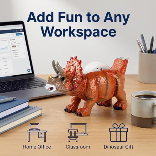 Triceratops Dinosaur Tape Dispenser Resin Heavy Duty Cute Desk Stationery