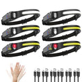 KYEKIO 6Pack 7Modes LED Headlamp Rechargeable with Red Light for Adults - size: 6 Pack
