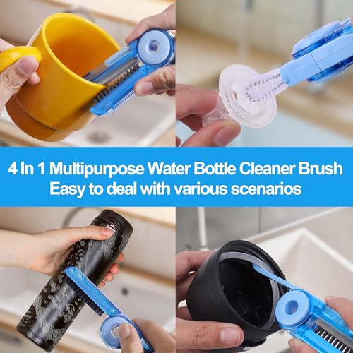 XANGNIER 4 in 1 Multifunctional Cleaning Brush,Water Bottle Cleaner Brush