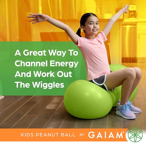 Gaiam Kids Peanut Ball Chair, Flexible Seating for Classroom - color: Lime Green