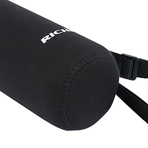RICHEN Neoprene Water Bottle Carrier Bag with Adjustable Shoulder Strap,Insulated Water Bottle Cover for Stainless Steel/Glass/Plastic Bottles - color: Black, size: 500ml