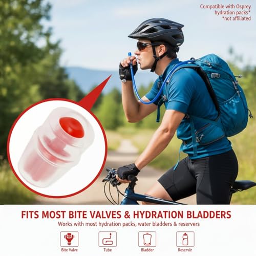 6PCS Silicone Bite Valve Replacement Nozzles, Bite Valve Replacement Sheath for Water Bladder Reservoirs, Hydration Pack Bite Valve Sheath Safe Nozzle Mouthpiece Replacement Compatible with Osprey