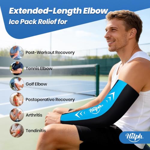 Hilph Full Arm Elbow Ice Pack Sleeve for Pitchers, Extended-Length Design - size: Medium