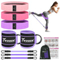 WOQQW Ankle Resistance Bands with Cuffs & Booty Bands Set for Legs & Glutes - color: Purple
