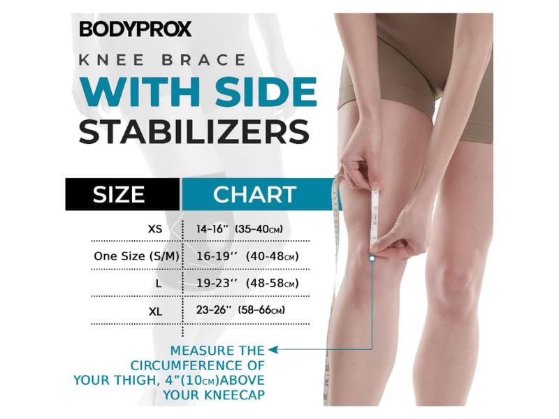 Bodyprox Knee Brace with Side Stabilizers & Patella Gel Pads for Knee Support - size: X-Large