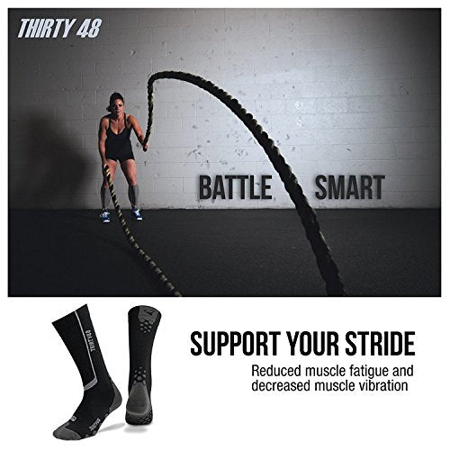 Thirty48 Elite Compression Socks Women & Men Graduated 20-30mmHg - color: [2 Pairs] Black/Grey, size: XX-Large-3X-Large