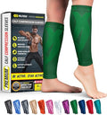 BLITZU Calf Compression Sleeves, Footless Compression Socks for Men & Women - color: Green, size: Small/Medium