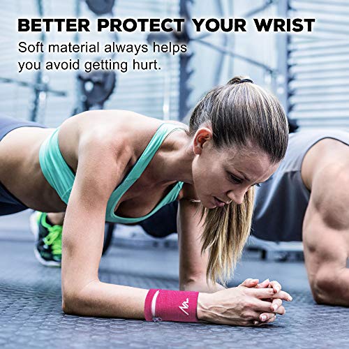 NEWZILL Wrist Wallet Wristband with Zipper for Men & Women, Cotton - color: Pink, size: Large