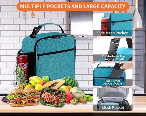ZM-YOUTOO Lunch Box for Men - Reusable Lunch Bag Men Adult Women- Insulated Small LunchBox (Azure) - color: Azure
