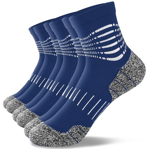 IRAMY Ankle Compression Socks for Men Plantar Fasciitis Relief 3/5 Pairs - color: N‑dark Blue(3 Pairs), size: Medium