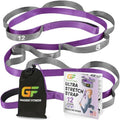 Physical Therapy Yoga Stretch Strap with 12 Loops, 1 Inch Wide, 8 Ft Long - color: Purple/Grey