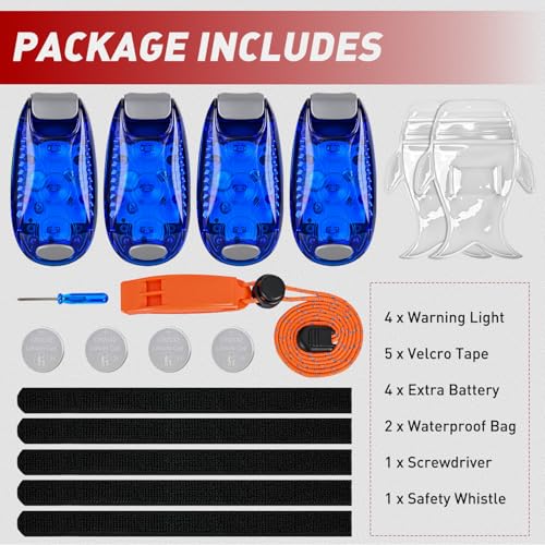 Nilight LED Safety Light 4PCS Blue Marine Navigation Bike Tail Lights - color: 3LED Safety Light-Blue