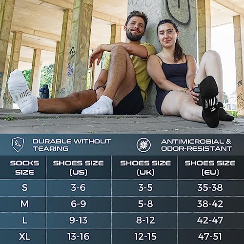 Rahhint Running Ankle socks Coolmax Moisture Wicking & Breathable Cushioned - color: White, size: Medium