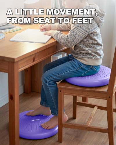 Trideer Wobble Cushion, Balance Pad, Wiggle Seat for Flexible Seating - color: Light Purple