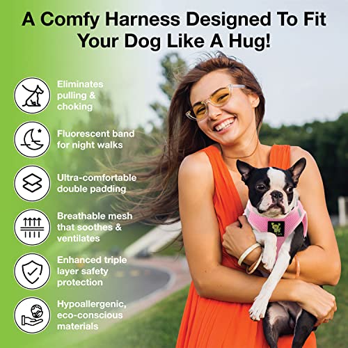 EcoBark Teacup Dog Harness, Soft XXXS Puppy Halter Vest, Baby Pink - color: Baby Pink, size: XXXS- 2 to 3 lbs- Chest up to 10 in (Pack of 1)