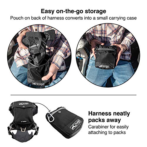 Kurgo Stash n' Dash Dog Harness, Black, Small - size: Small