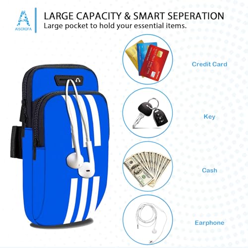 Running Armband, Cell Phone Purse Small Crossbody Bags for Women Men Kids Pouch for iPhone 15/14/13 pro/Plus/xs/xr/xs max, Galaxy S22 Ultra and More - color: Blue