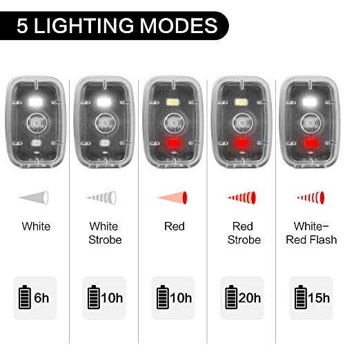 LED Safety Light, Clip On Strobe/Running Lights for Runners, Bike Tail Light with 5 Lighting Modes, High Visibility Accessories for Cycling, Hiking, Dogs and Kids - color: 4-Pack Black