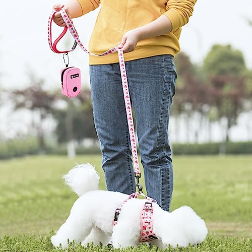 Dog Treat Pouch Dog Poop Bag Holder For Leashes, Pets Snack Container With Inner Mesh Bag, Puppy Supplies Perfect For Training And Walking - Hands Free Dog Waste Bag Dispenser -Dog Travel Accessories - color: Pink